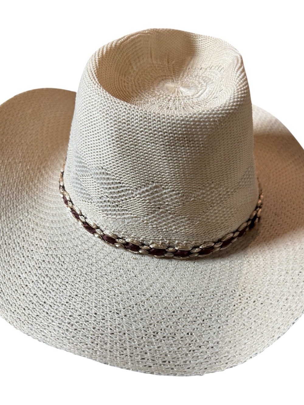✨🤠NEW Women’s Western Cowgirl Cowboy Straw Braided Brown Gold Hat | OS